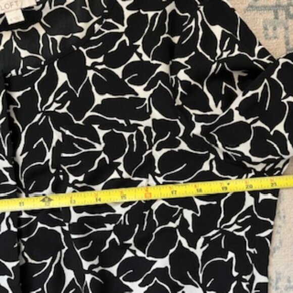 🧡3/15 Loft Black White Romper with Two Side Pockets Women's L - Picture 7 of 13